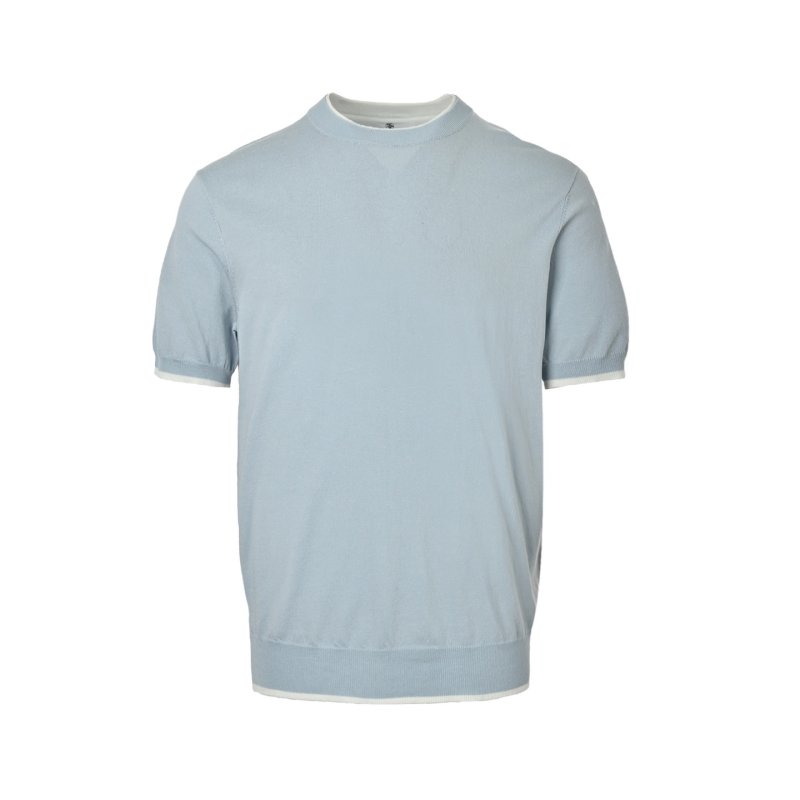 Premium Blue Crew Neck Short Sleeve T-Shirt view