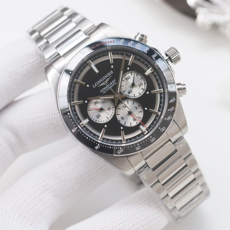 Longines Conquest Chronograph Panda Black & Silver 42mm