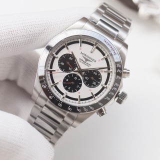 Longines Conquest Chronograph Panda Black & Silver 42mm view 5