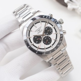 Longines Conquest Chronograph Panda Black & Silver 42mm view 6