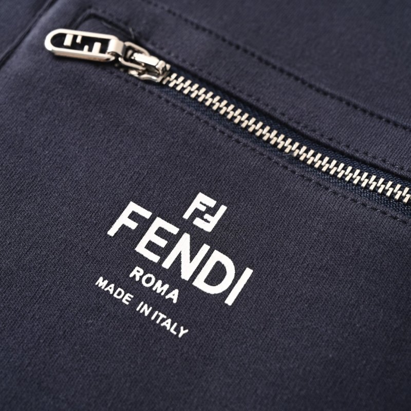 Fendi Navy Pocket T-Shirt with Zipper Detail view