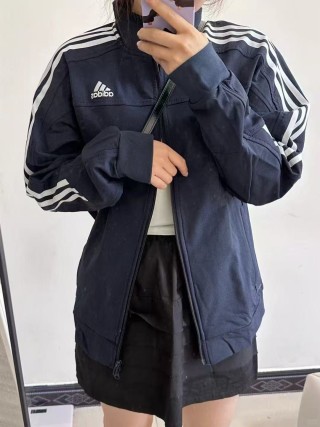 Adidas Navy Three Stripe Track Jacket