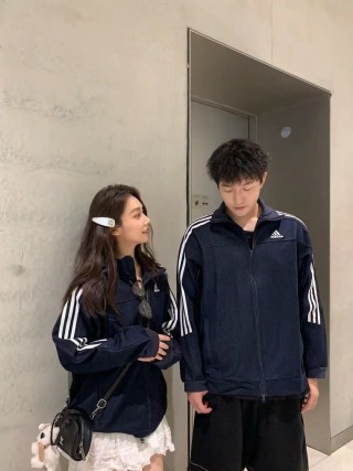 Adidas Navy Three Stripe Track Jacket view 2