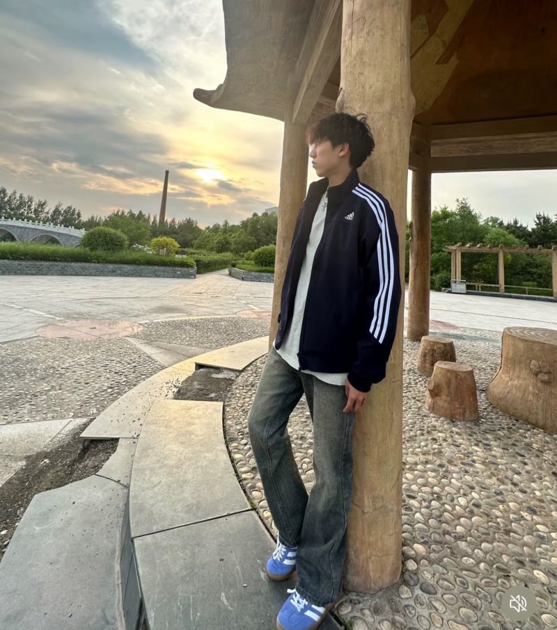 Adidas Navy Three Stripe Track Jacket view