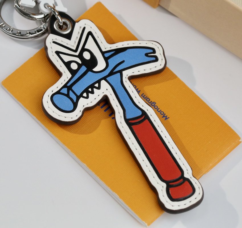 Louis Vuitton Animated Hammer Keychain Blue Red White view