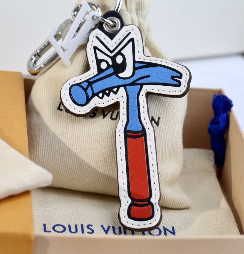Louis Vuitton Animated Hammer Keychain Blue Red White view