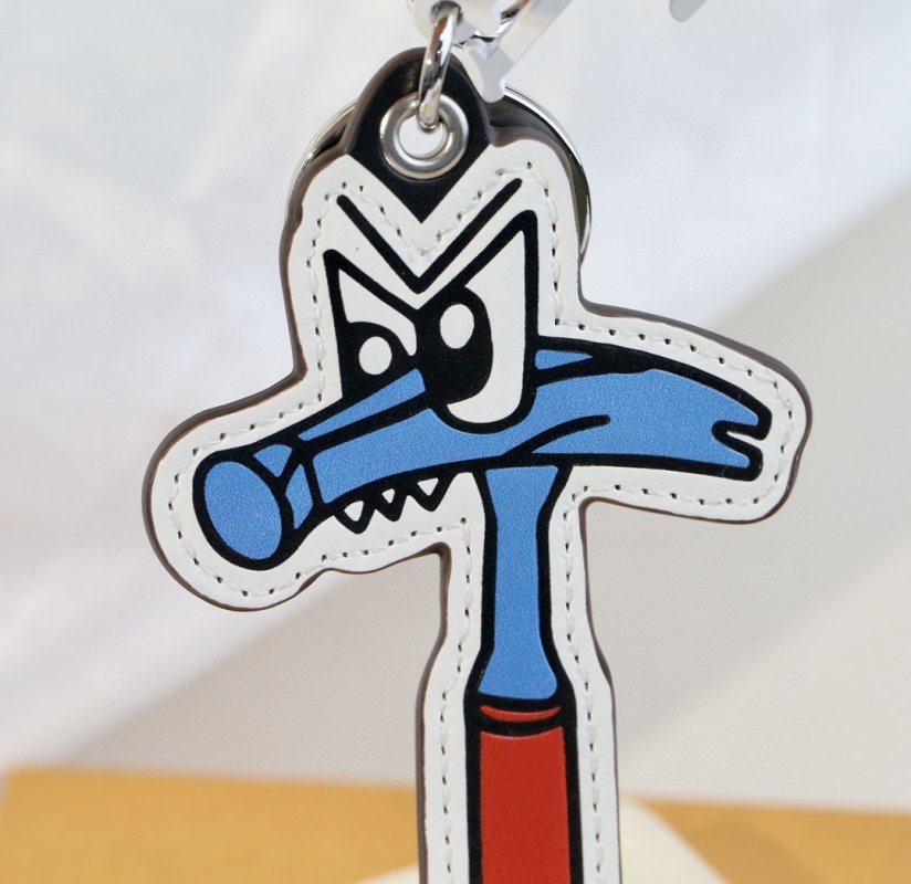 Louis Vuitton Animated Hammer Keychain Blue Red White view
