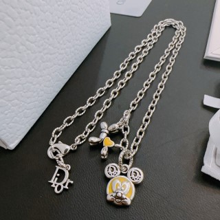 Dior Vintage Silver Chain Necklace with Charms view 2