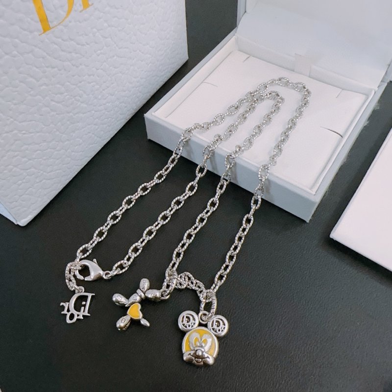 Dior Vintage Silver Chain Necklace with Charms view