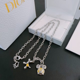 Dior Vintage Silver Chain Necklace with Charms view 7
