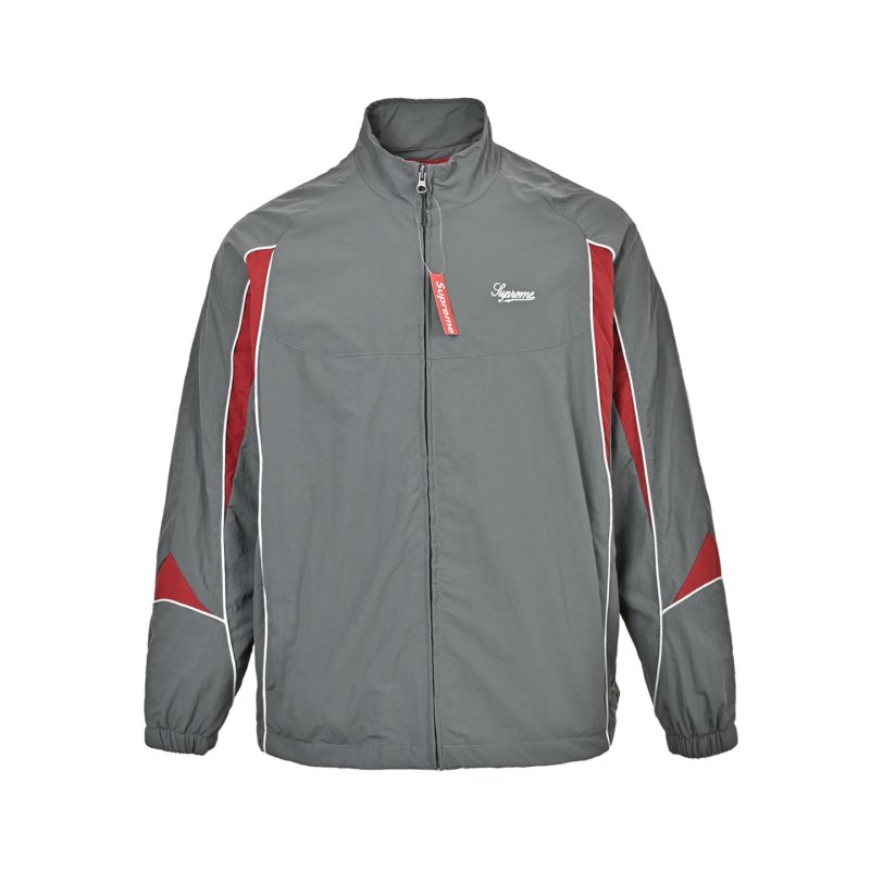 Supreme 25FW Colour-Block Windbreaker Jacket Grey Red