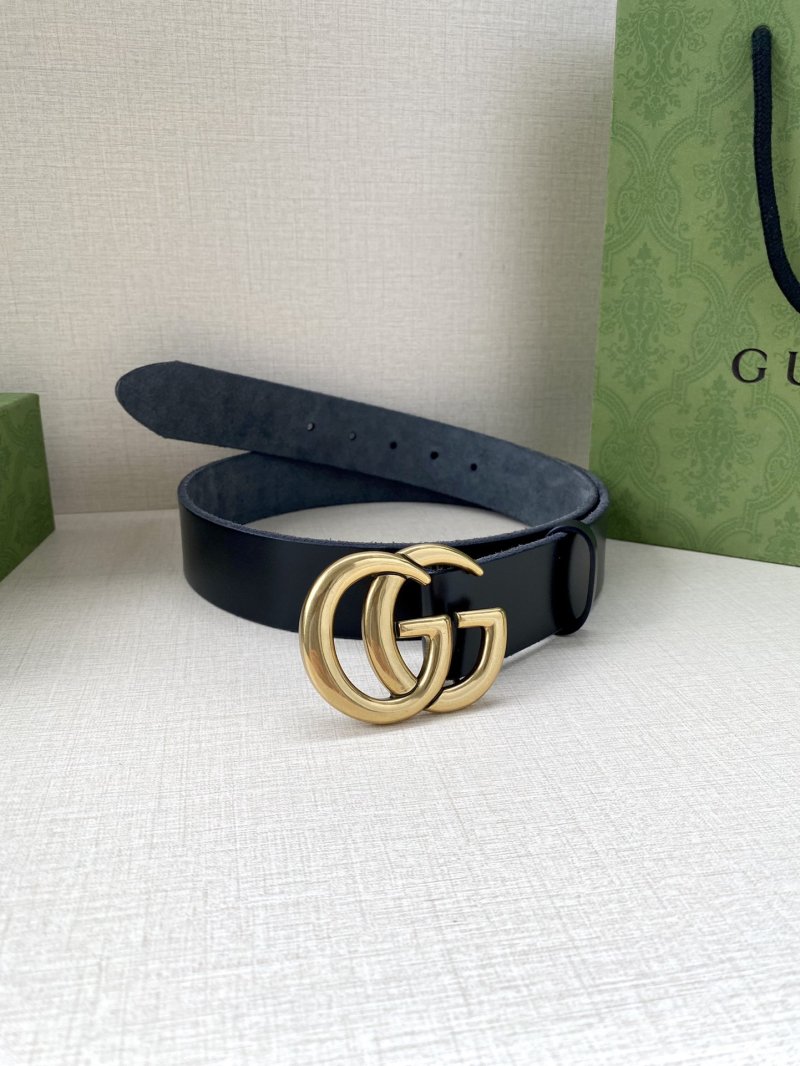 Gucci Black Leather Double G Buckle Belt view
