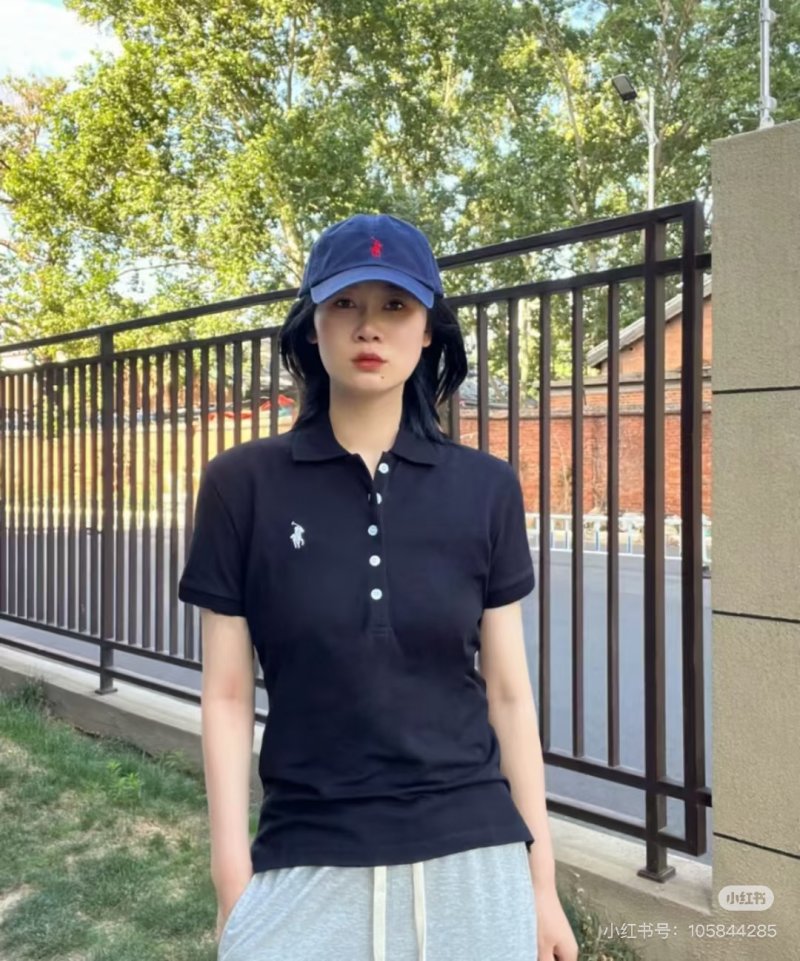 Ralph Lauren Women's Black Short Sleeve Polo Shirt