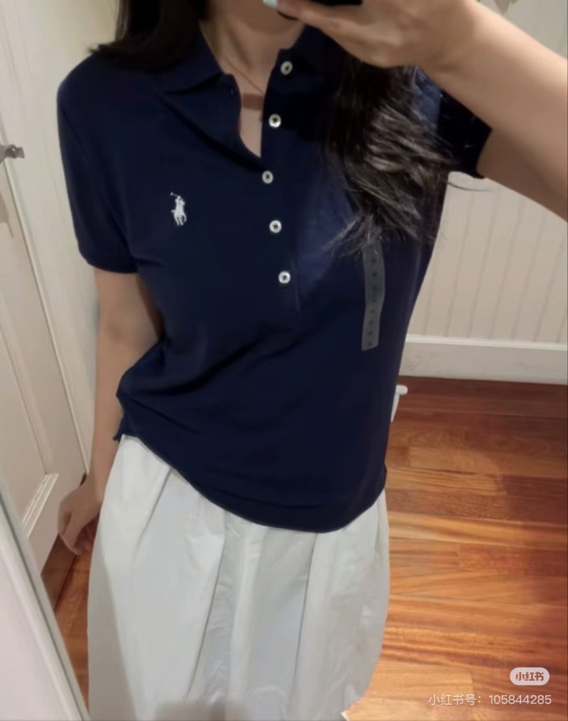 Ralph Lauren Women's Black Short Sleeve Polo Shirt view
