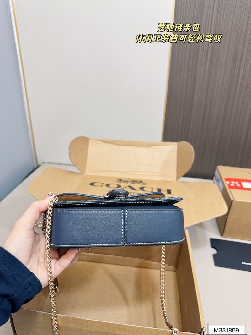 Coach Kleo Chain Shoulder Bag Denim Blue Monogram view