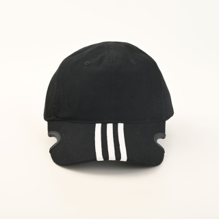 Balenciaga Triple Stripe Deconstructed Baseball Cap Black