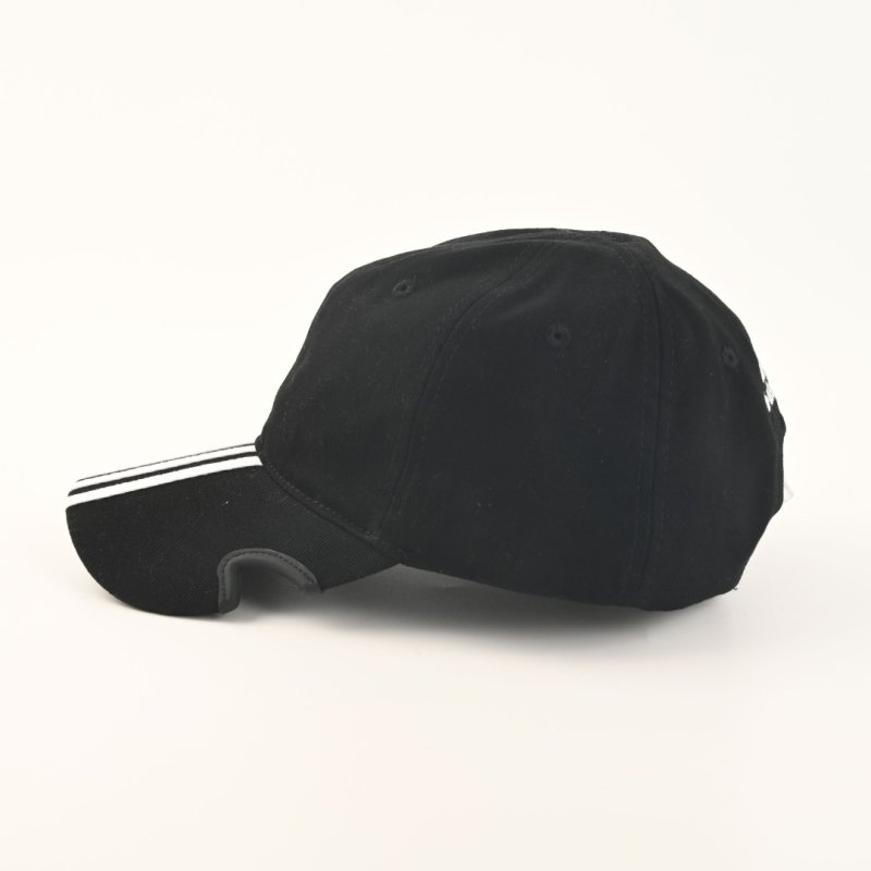 Balenciaga Triple Stripe Deconstructed Baseball Cap Black view