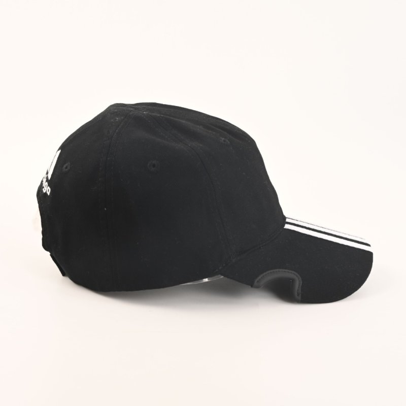 Balenciaga Triple Stripe Deconstructed Baseball Cap Black view