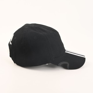 Balenciaga Triple Stripe Deconstructed Baseball Cap Black view 4