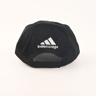 Balenciaga Triple Stripe Deconstructed Baseball Cap Black view 6