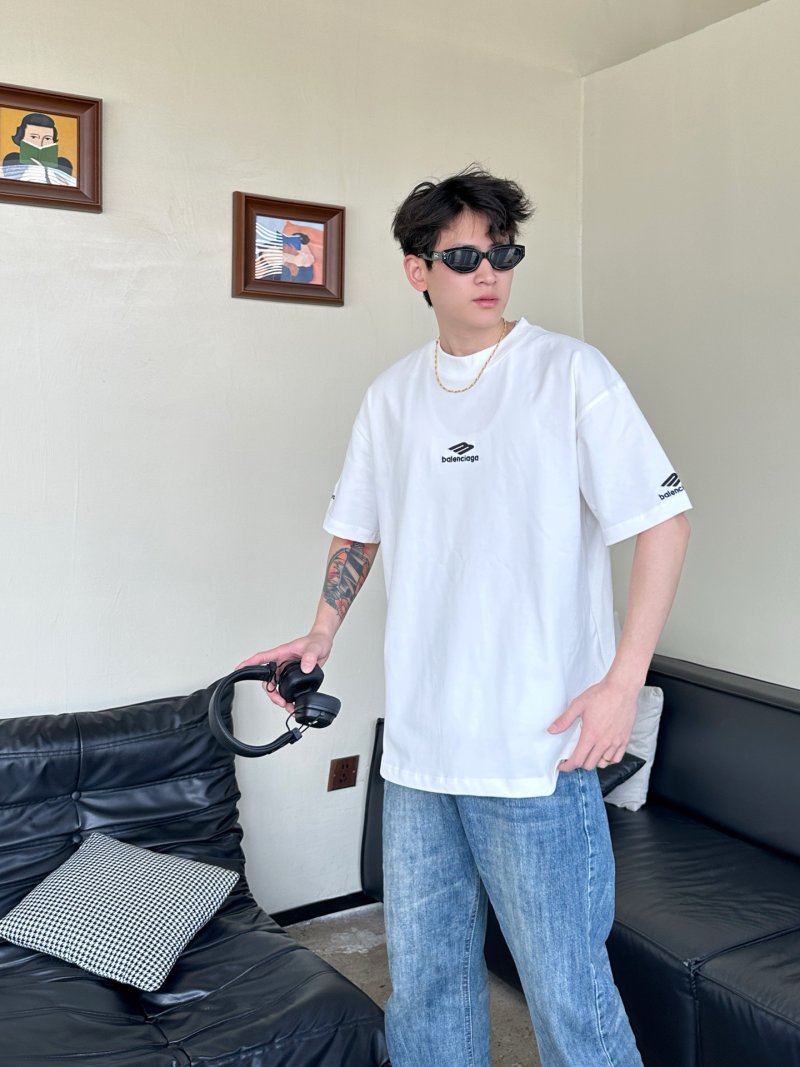 Balenciaga White Logo Short-Sleeve T-Shirt