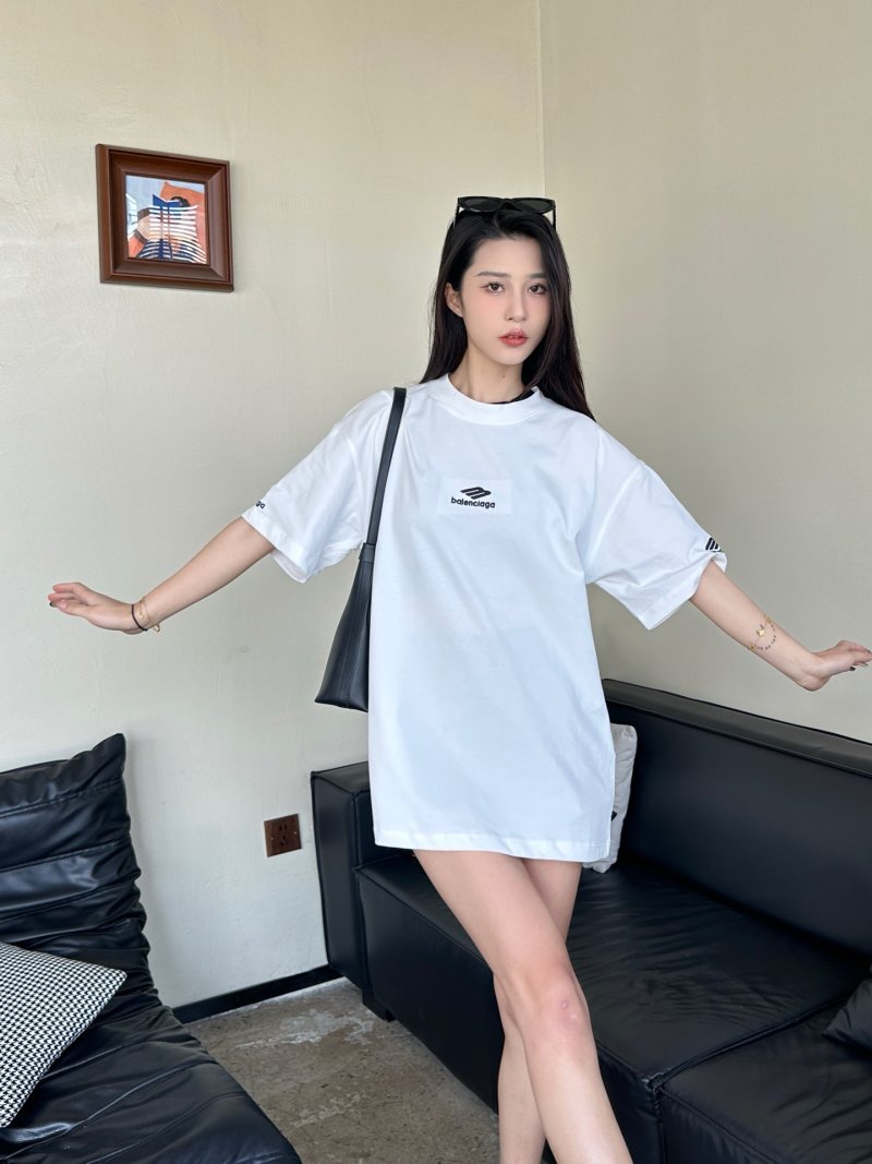 Balenciaga White Logo Short-Sleeve T-Shirt view