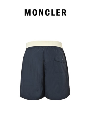 Navy Nylon Shorts with White Waistband view 8