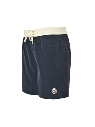 Navy Nylon Shorts with White Waistband view 11
