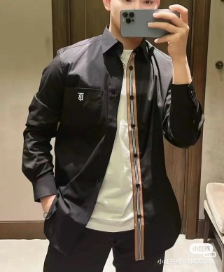 Black Nylon Zip Jacket with Stripe Detail