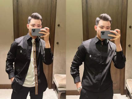 Black Nylon Zip Jacket with Stripe Detail view 6
