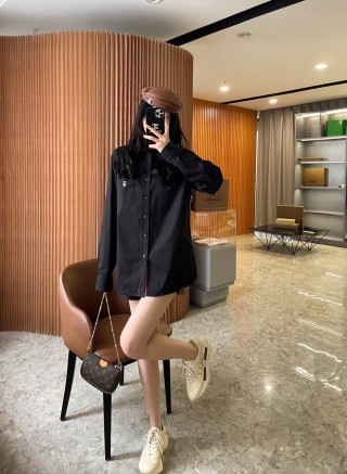Black Nylon Zip Jacket with Stripe Detail view 7