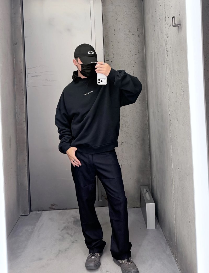 Balenciaga Black Logo Hoodie view