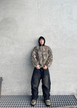 Oversized Python Print Bomber Jacket - Black & Grey view 3