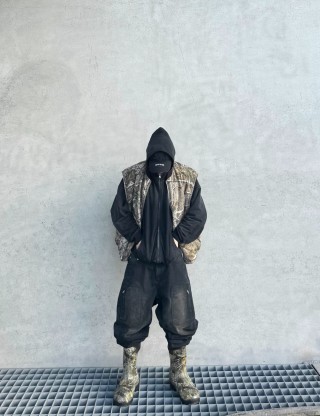 Oversized Python Print Bomber Jacket - Black & Grey view 4