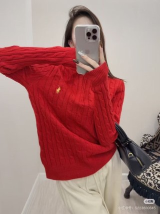 Polo Ralph Lauren Red Half-Zip Cable Knit Sweater view 2