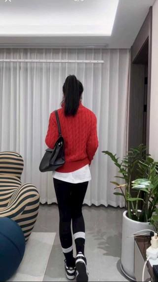 Polo Ralph Lauren Red Half-Zip Cable Knit Sweater view 7