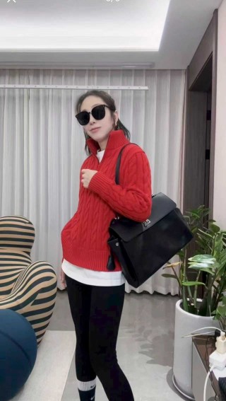 Polo Ralph Lauren Red Half-Zip Cable Knit Sweater view 9