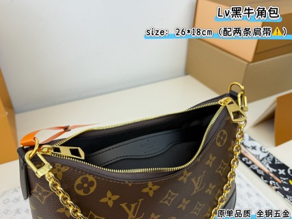 Louis Vuitton Monogram Shoulder Bag Black 26cm view 9