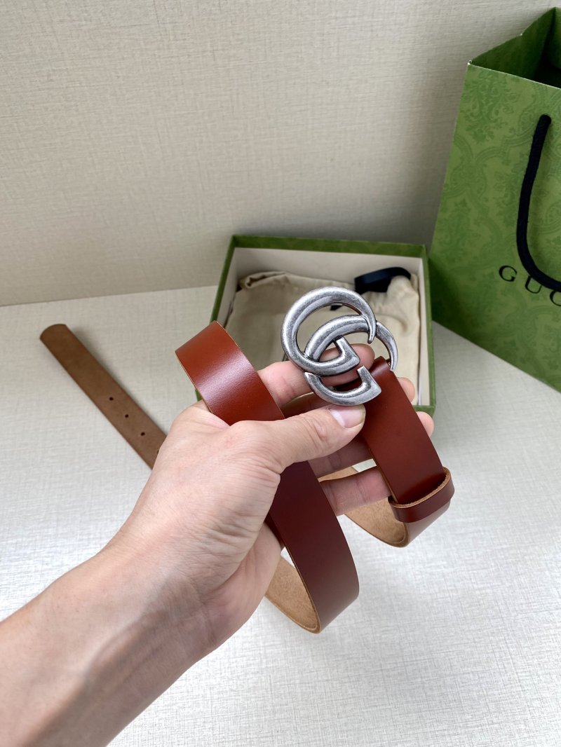 Gucci Double G Buckle Leather Belt - Brown view
