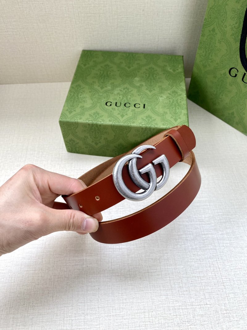 Gucci Double G Buckle Leather Belt - Brown view