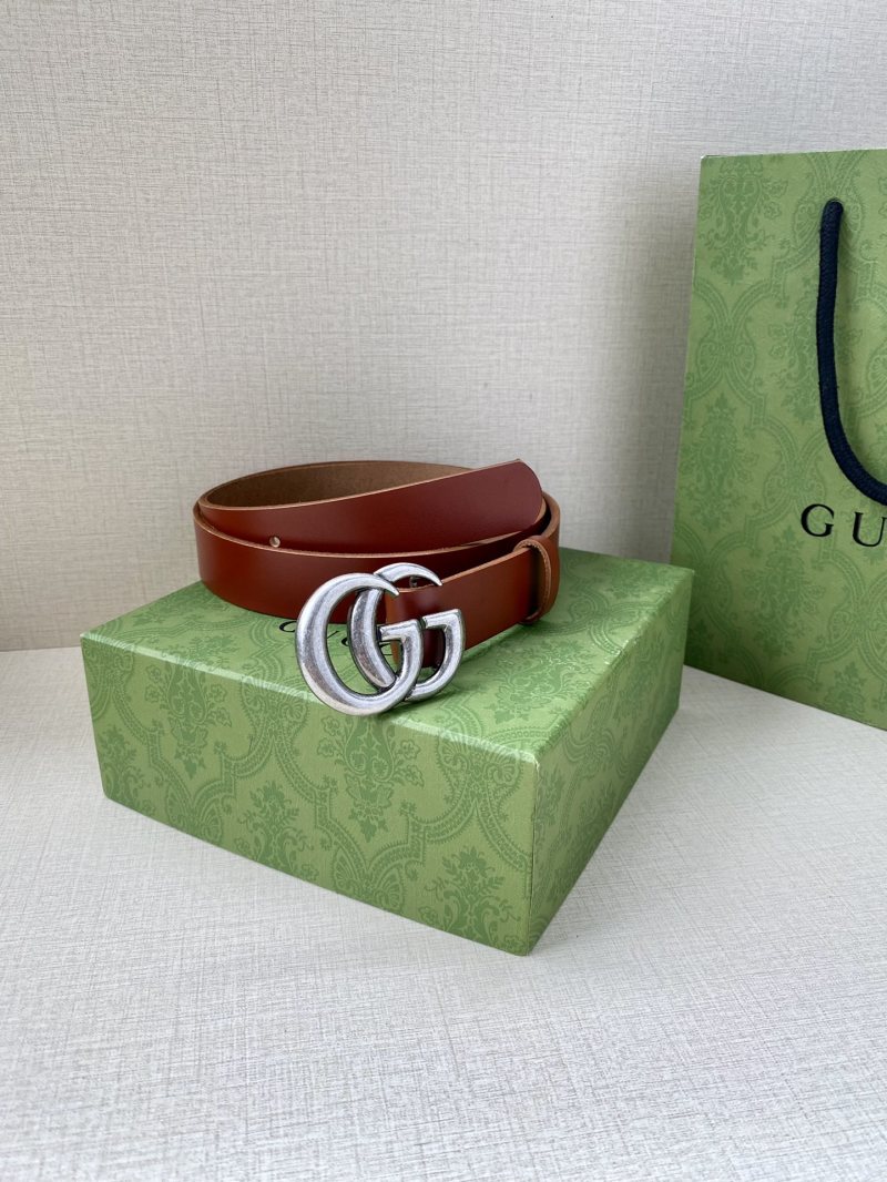Gucci Double G Buckle Leather Belt - Brown view