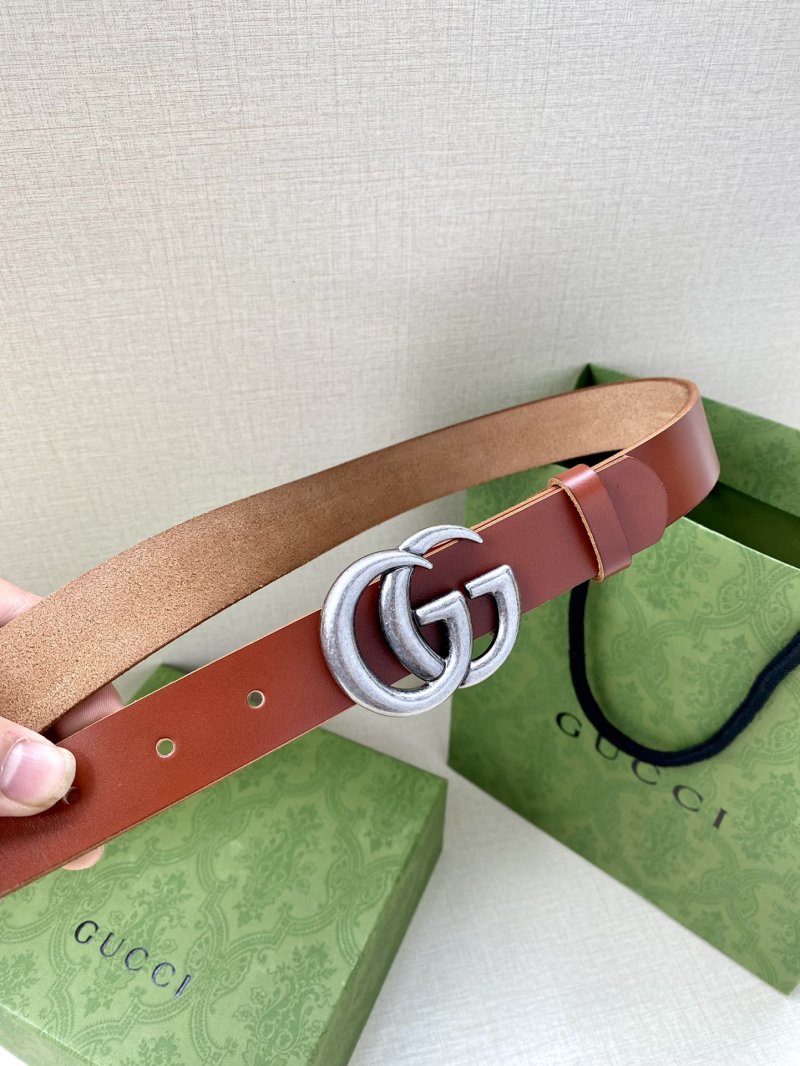 Gucci Double G Buckle Leather Belt - Brown view