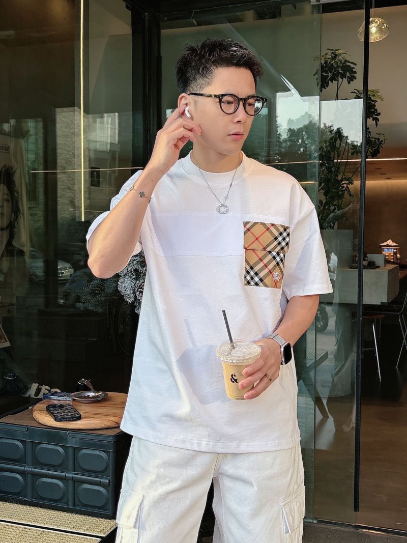Burberry Checked Pocket White T-Shirt