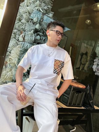 Burberry Checked Pocket White T-Shirt view 2