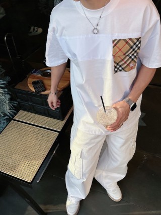 Burberry Checked Pocket White T-Shirt view 4
