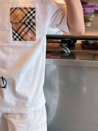 Burberry Checked Pocket White T-Shirt view 7