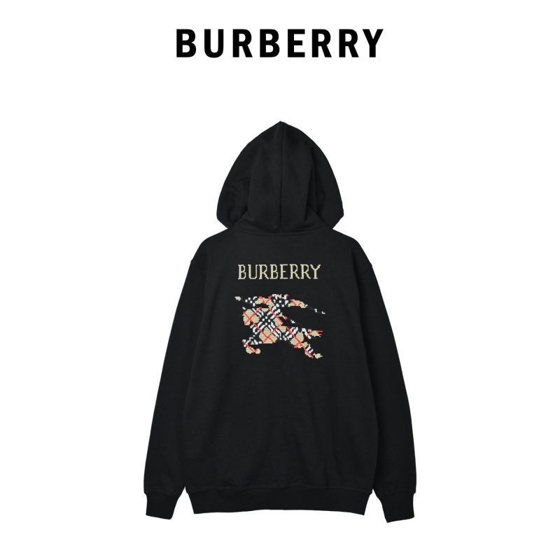 Burberry Black Zip Hoodie Jacket with Gold Logo view