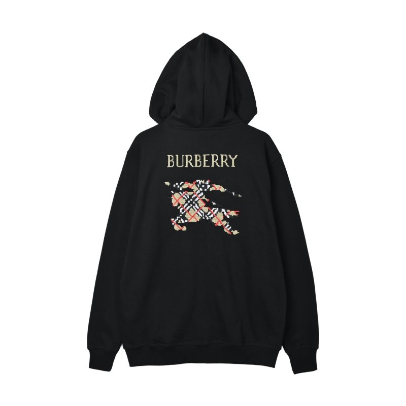 Burberry Black Zip Hoodie Jacket with Gold Logo view