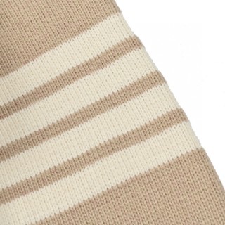 Thom Browne Beige Wool Crew Neck Sweater with Stripe Detail view 4