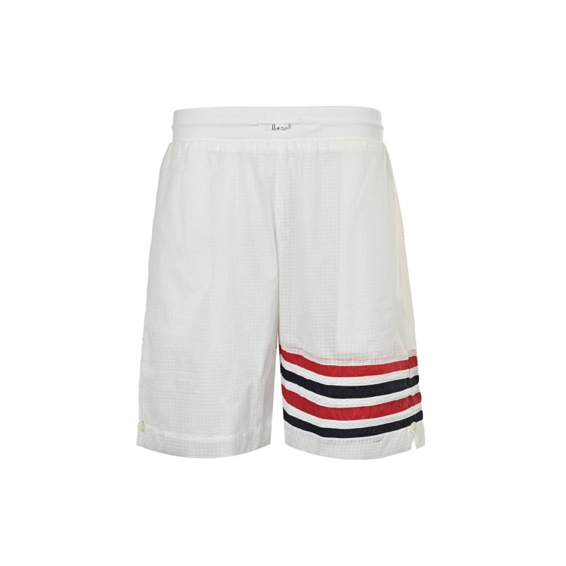 White Shorts with Red Navy Stripe Detail view